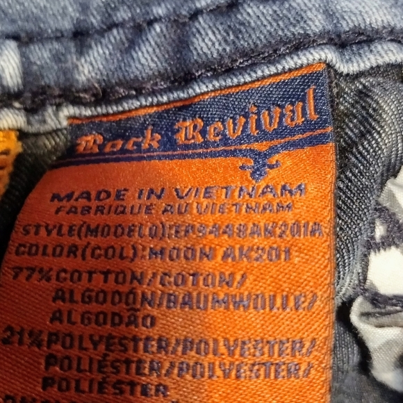 ROCK REVIVAL Moon Ankle Skinny Stretch Distressed Jeans Womens Size 24 Pre-owned - Picture 13 of 17